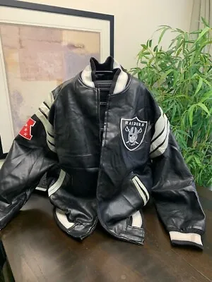 Oakland Raiders GIII Vintage NFL Leather Jacket Men's XL • $160