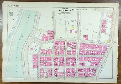£93.38 • Buy Vintage 1916 FORT WASHINGTON PARK MANHATTAN NEW YORK CITY Land Map ~ GW BROMLEY