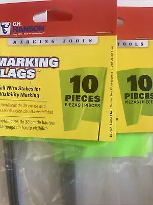 Marking Flag 20 Pack Neon Lime Green Marker Flag Lawn 15” PVC Landscaper Utility • $6.78