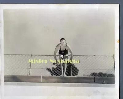 Handsome Buster Crabbe In Swim Suit About To Dive Into Pool Vintage 1934 Photo • $14.99