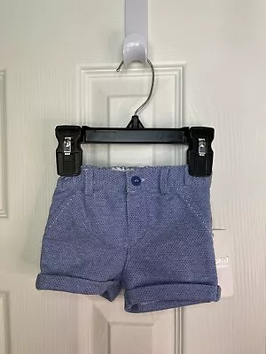 MAYORAL NEWBORN Baby Knit Shorts In “Sport Blue” Button Front Elastic Size 1-2M • $13