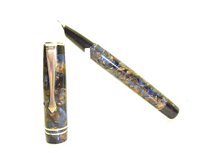 Beautiful Ca. 1930´s-40´s Unbranded Oriental Marble Fountain Pen Flexy 14ct F • $49.99