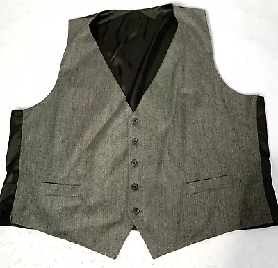 Nautica Vest Men’s Size 56 L Gray Wool Button Waistcoat Back Belt Vintage Style • $24.95