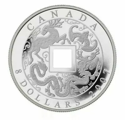 2007 Canada $8 Fine Silver Chinese Coin - Chinese Square Hole Proof • $44.65