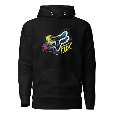 Motocross Brap Dirt Bike Quad Racing Wear Colourful Fox Unisex Hoodie • $40.25