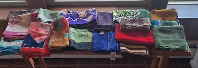 Lot Of (17) Vintage Scarves Many Designers  Assorted Brands & Styles & Fabrics • $49.99