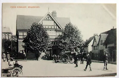 Postcard - FREE LIBRARY HERTFORD HERTFORDSHIRE Charles Martin  (JOH21-11) • £9.99