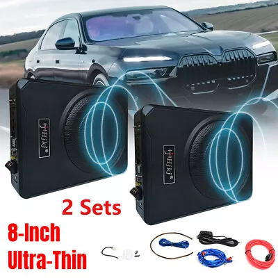 2PCS Car Active Subwoofer 8'' 600W Under-Seat Amplifier Speaker Audio Sub Woofer • $193