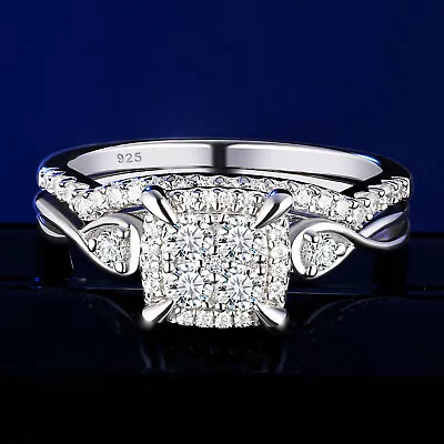 Womens Vintage Engagement Promise Ring Set Bridal Sets AAAAA CZ Sterling Silver • $35.99
