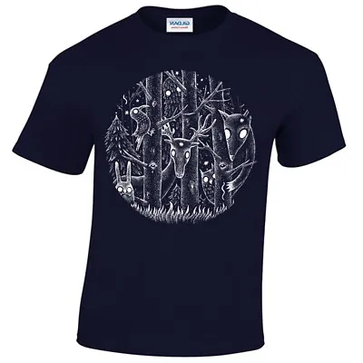 £10.95 • Buy Dark Forest T-Shirt Mens Fantasy Alice Woodland Goth Tim Burton Magical Gothic