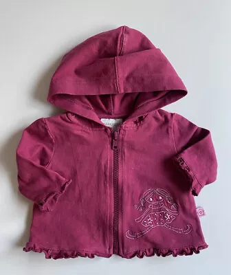 Marquise Baby Girl Size 0-3 Months Maroon Pink Hooded Zip Up Jumper Doll VGUC • $8.37