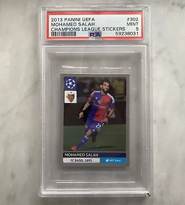 2013 Panini UEFA Champions League Sticker Mohamed Mo Salah ROOKIE #302 PSA 9 RC • $149.99