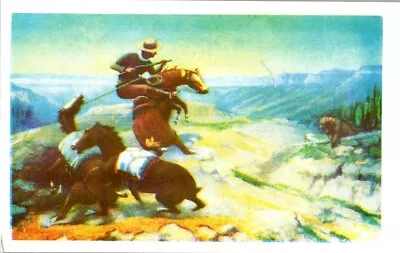 Vintage Postcard- A DISPUTED TRAIL BY ARTIST LONE WOLF  Unposted Lithograph • $19.99