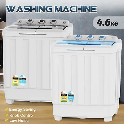 $159.90 • Buy 4.6kg Mini Washing Machine Portable Twin Tub Caravan Camping Top Load Spin Dry