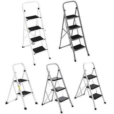 2/3/4 Step Ladder Folding Steel Step Anti-Slip 300Lbs Capacity For Home • $29.58