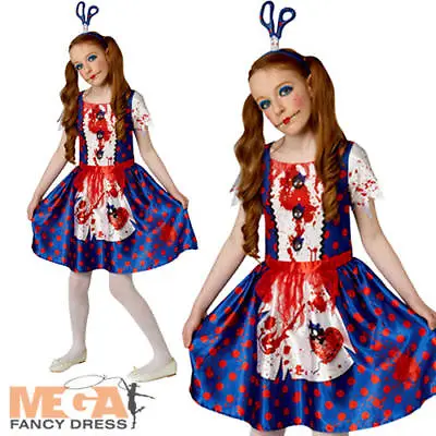 Zombie Rag Doll Girls Halloween Fancy Dress Childs Kids Costume Outfit Age 9-12 • £12.99