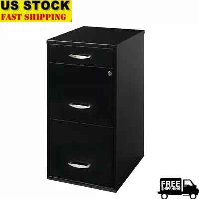 3 Drawer Width Vertical File Letter Cabinet W/ Pencil Drawer Home Office Black • $98.32