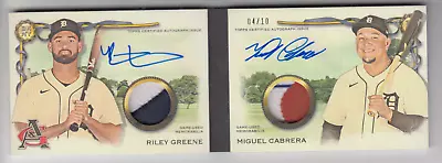 2023 Allen & Ginter Riley Greene Miguel Cabrera Rc Patch Autograph Booklet /10 • $649.99