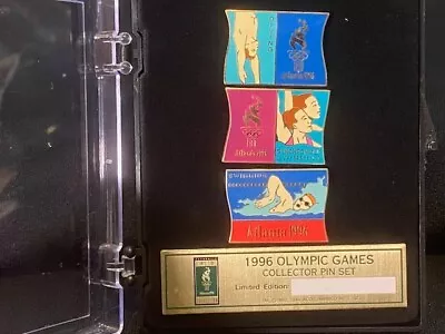 1996 ATLANTA OLYMPIC GAMES Collector 3 Pin Set SWIMMING EVENTS & DIVING Ltd. Ed. • $99.99