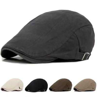 Mens Beret Flat Driving Plaid Duckbill Gatsby Cap Golf Cabbie Ivy Hat Newsboy • £6.99