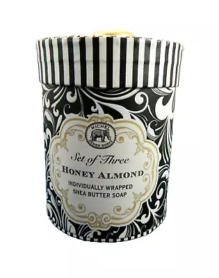 Michel Design Honey Almond Lot 3 Round Soaps 3.8oz Shea Butter Soap Bars READ • $13.75