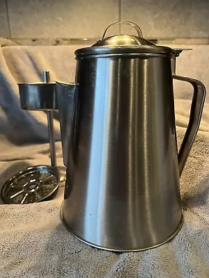 Aluminum Metal Camping Coffee Pot Percolator 9.5” Tall • $17.95