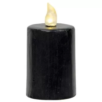 NEW Primitive TIMER PILLAR BLACK GLOSSY Candle 2.25  X 4  Farmhouse Halloween • $6.95