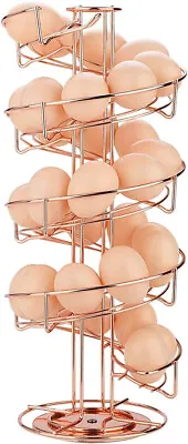 Eggs Storage Rack Display Dispenser Spiral Design Metal  Rack Rose Gold • £19.99