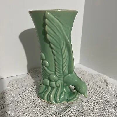 Mid Century Modern Morton Pottery Bird Of Paradise Vase Green • $20