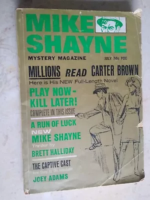 1966 Mike Shayne Mystery:carter Brown Novel Magazine July 1966 Pb/paperback Book • $17.89