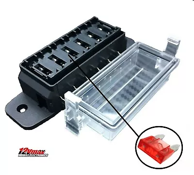 6 Way ATM Mini ATC/ATO Circuit Blade Fuse Box Fuse Holder Block DC32V-12V  • $12.49