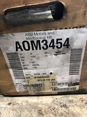 $300 • Buy Baldor Reliance AOM3454 .25 HP 230/460V 1725 RPM 3 Ph 60 Hz