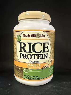 NutriBiotic Raw Rice Protein Vanilla 1 Lb 5 Oz 600 G Egg-Free Gluten-Free • $21.95