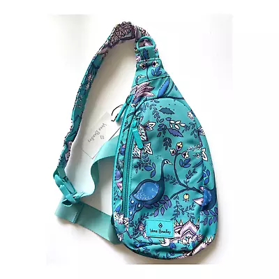 Vera Bradley Essential Compact Sling Backpack ReActive Peacock Garden Small • $34.99