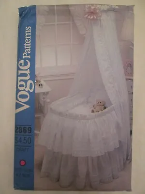 $16 • Buy Vogue 2869 Baby Bassinet Bedding Pattern Skirt Hood Cover Curtain Eyelet Lace UC