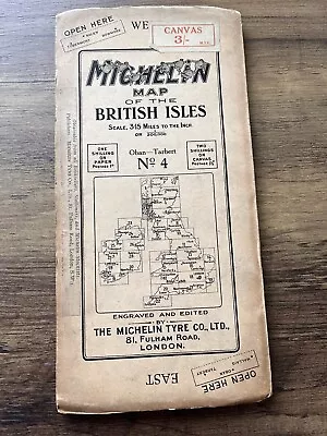 Michelin Canvas Map Of British Isles No 4 Oban - Tarbert • £5