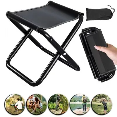  Mini Portable Folding Chair Outdoor Fishing Camping Picnic Travel Beach Stool • £7.99