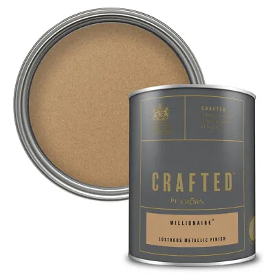 Crown Metallic Paint Copper Gold Silver 1.25l Emulsion 8 Colours Crafted • £25.50