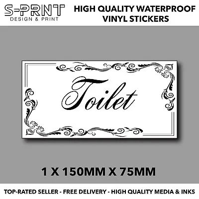 £3.29 • Buy Sticker Toilet  Door Sign Self Adhesive Vinyl Decal Bathroom Door S317