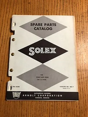 Solex Carburetor Spare Parts List Catalog Numbers Manual Book Carb Replacement • $89.99
