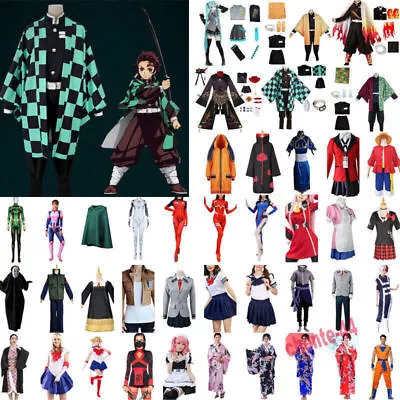 Women Men Anime Cosplay Costume Halloween Fancy Dress Carnival Party Outfit Set﹤ • £20.99