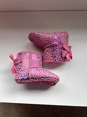 Pink Bow Ugg Boots Size 2/3 2 3 Baby Girl Shoes • $17.99