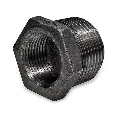 1/2  X 1/4  BLACK MALLEABLE IRON HEX BUSHING Reducer Reducing Fitting Pipe Npt • $1.79