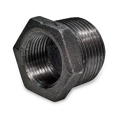 3/4  X 1/2  BLACK MALLEABLE IRON HEX BUSHING Reducer Reducing Fitting Pipe Npt • $1.18