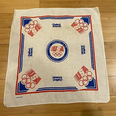 VTG Levi Strauss 1984 USA Olympics Bandana Handkerchief Scarf USA Made • $14.98