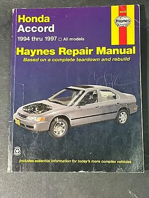 Honda Accord 1994-1997 Haynes Repair Manual 42013 Vintage • $6.95