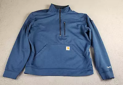 Carhartt Force Extremes 1/4 Zip Pullover Sweatshirt Shock Blue Large Relax Flaw • $24.88