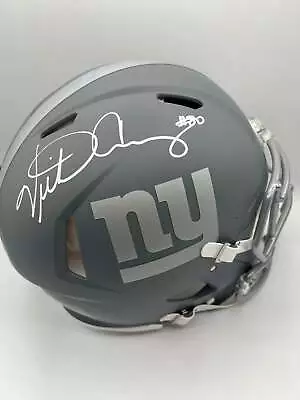 Victor Cruz Autographed NY Giants Full Size SLATE Speed Authentic Helmet (Becket • $573.85