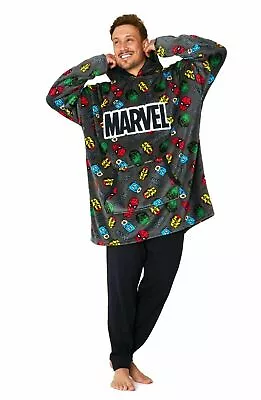 Marvel Hoodies For Men Fleece Oversized Hoodie Blanket Avengers Gifts • £30.49