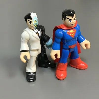 2pcs Fisher Price Imaginext DC Super Friends Two-Face & Super Man Figures Toys  • £5.40